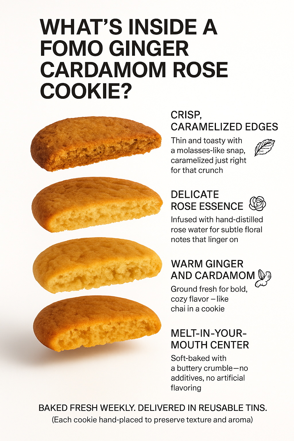 Ginger Cardamom Rose Cookies