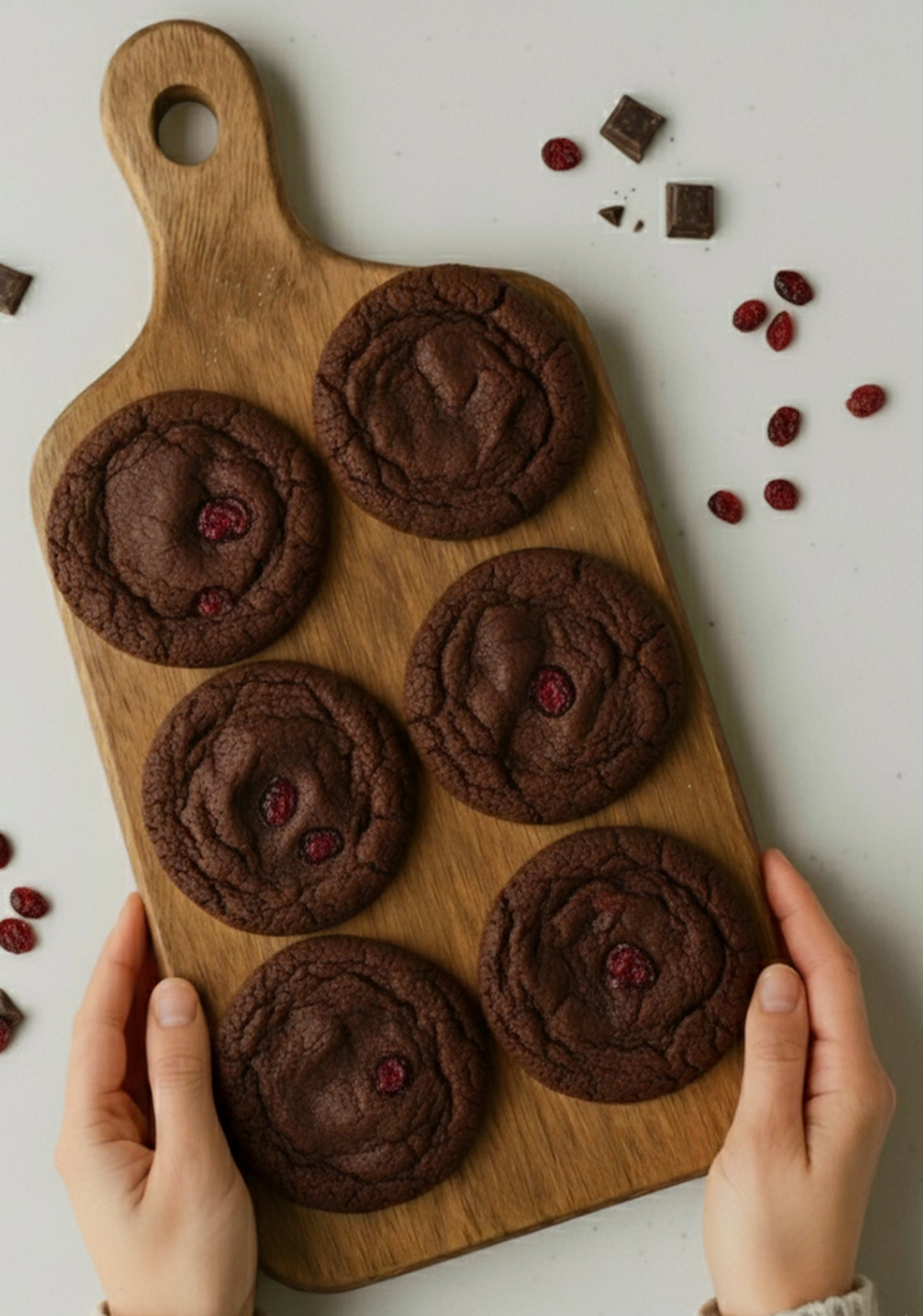 Double Chocolate Cranberry Cookies