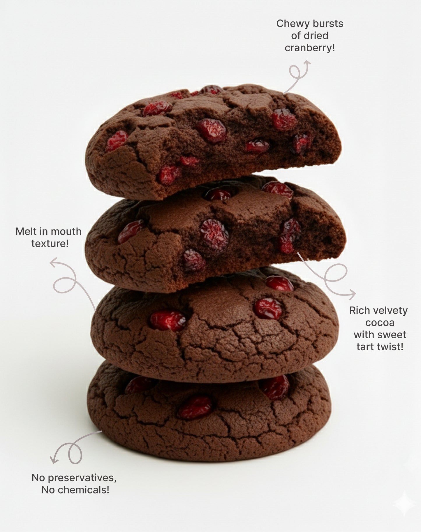 Double Chocolate Cranberry Cookies
