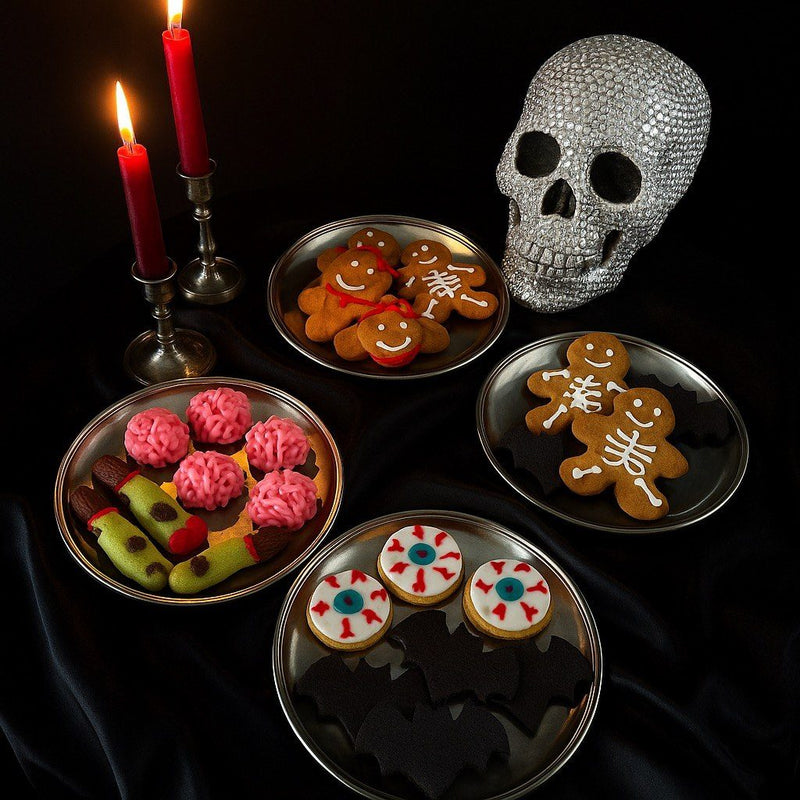 FOMO Bakery's Halloween cookies: iced brains, eyeball cookies, witch fingers and skeleton gingerbread men